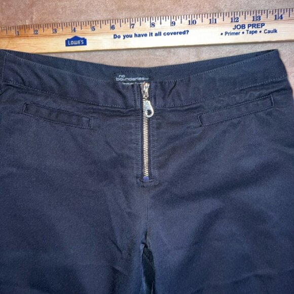 Vtg No Boundaries Junior 5 Black Flat Full Front Zipper Pockets Stretch 90's (O) - Picture 5 of 8